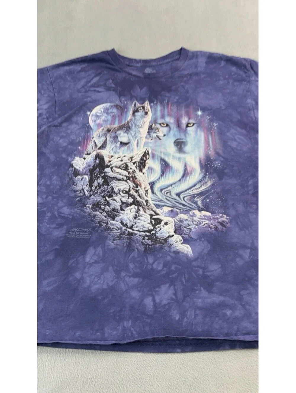 The Mountain Find 10 Wolves Nature T Shirt Size XL Tie Dye Northern Lights